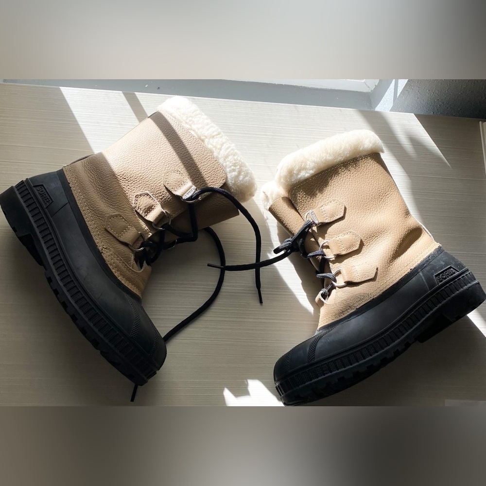 SOREL Women’s Winter Snow Duck Boots Shepard Lined Waterproof Rubber Lace Up 6